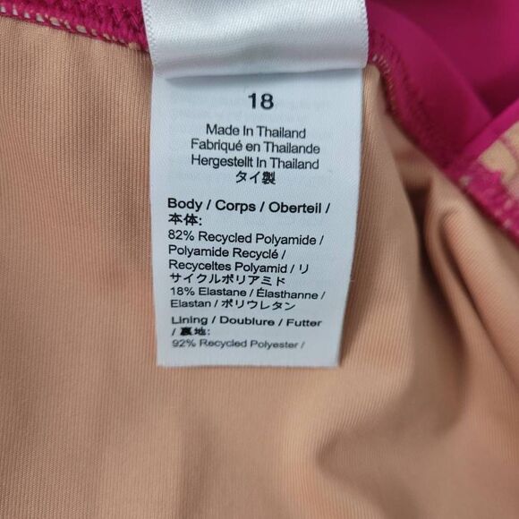 J Crew V-neck One-Piece Fushia Pink Swimming Suit Plus Sz 18 Plunging V-Neck - Picture 6 of 10